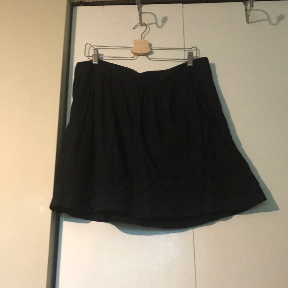 Loft Black Eyelet Skirt